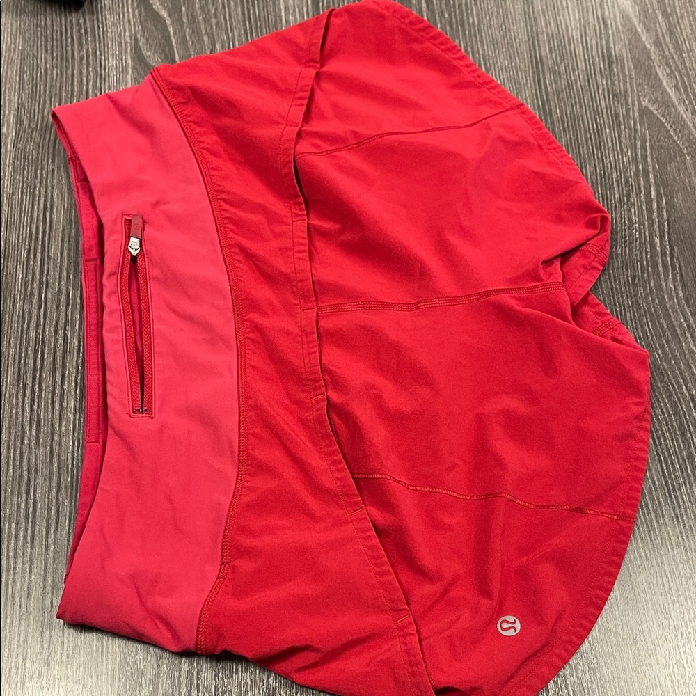 Lululemon speed up shorts red sz 6